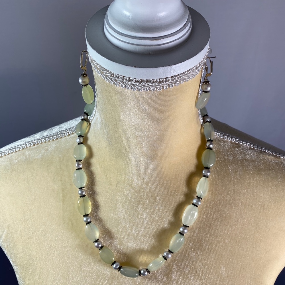 Necklace & Earring Set- Serpentine Stones